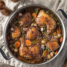 Traditional coq au vin