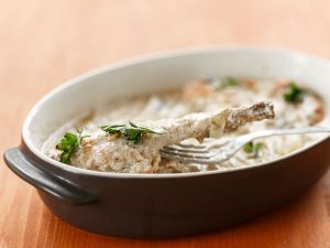 Rabbit in white wine & mustard sauce