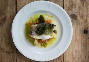 Seabass & seasonal vegetables